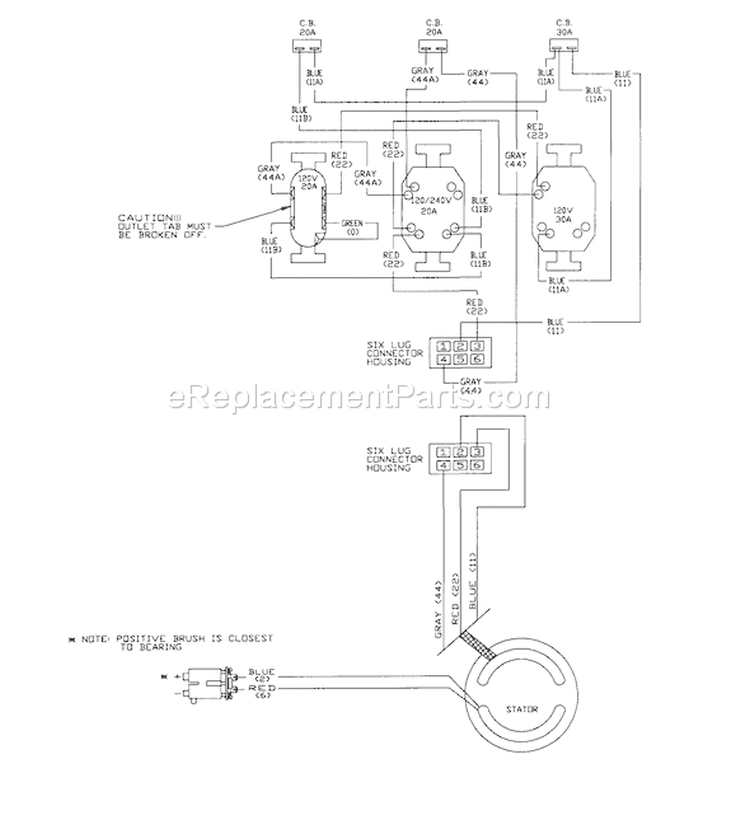 Page D Diagram and Parts List for 1305-0  Briggs and Stratton Generator